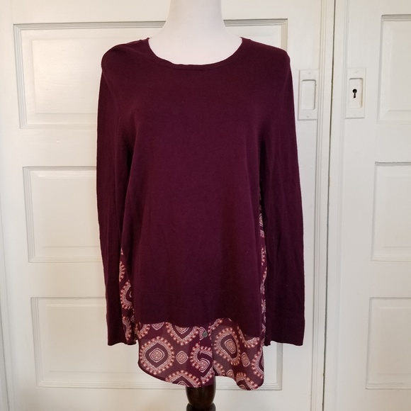 LOFT Tops - Loft Mixed Media Sweater Size L